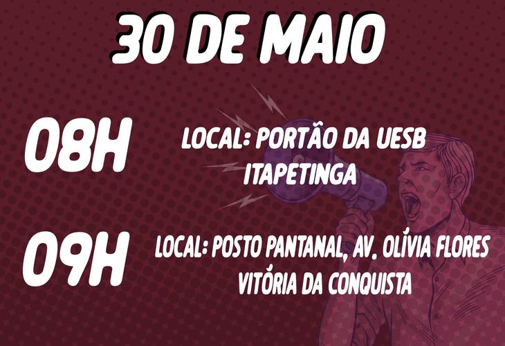Professores da Uesb suspenderão as atividades nesta terça-feira, 30 de maio, em defesa das Universidades Estaduais da Bahia
